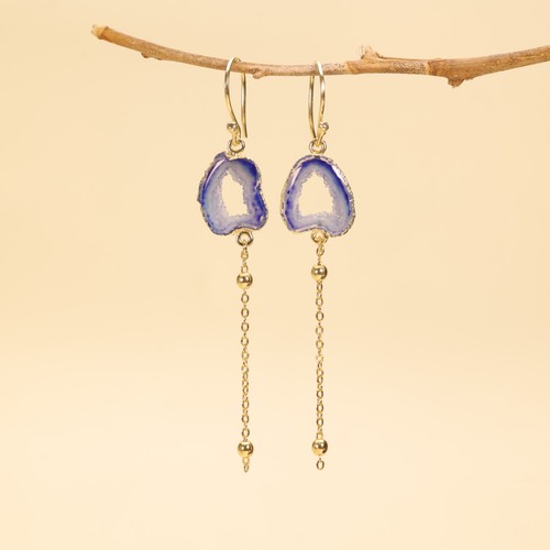 Orecchini druzy aqua geode - aqua,