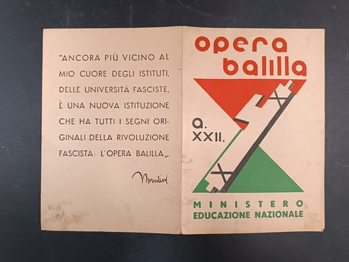 Pagella opera balilla - balilla, a