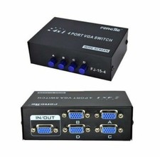 SWITCH COMMUTATORE 4 PC a 1 MONITOR VGA 4 INGRESSI 1 USCITA SELETTORE VIDEO LCD