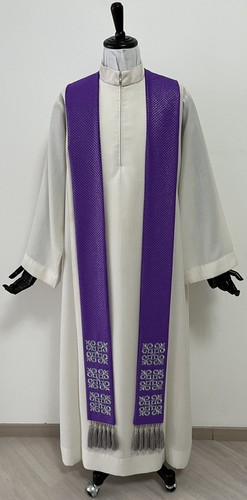 Stola viola lana - lurex, con