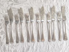 Servizio Posate Pesce 6 Persone Old English Henry Wilkinson & Co Sheffield c1870