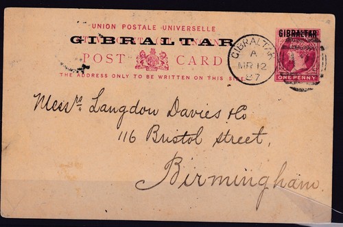Cartolina gibilterra 1887 - gibilterra,