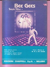 SPARTITO BEE GEES STAYIN' ALIVE CANTO MANDOLINO FISARMONICA 1978 CHAPPELL MILANO