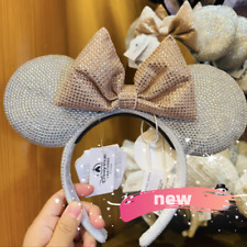 Cerchietto orecchio Minnie mouse cristallo autentico Disney argento shanghai disneyland