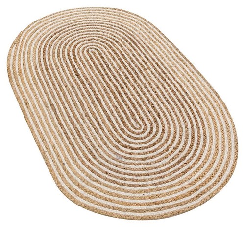 Tappeto iuta ovale naturale