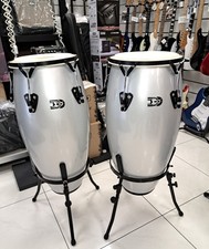 Dadi CFC-1 CONGAS 10" 11" IN FIBRA SILVER ARGENTO IN PELLE NATURALE COPPIA CONGA
