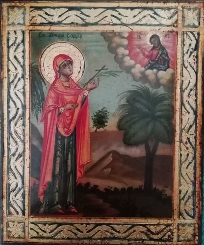 Antica icona russa santa - , "santa