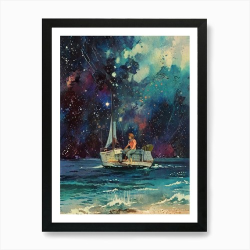 Stampa artistica barca vela - stampa, a
