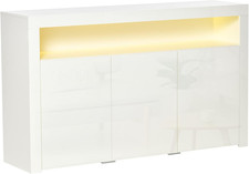Credenza Moderna 3 Ante Con Luci LED Colorate E Telecomando, Mobile Multiuso in 