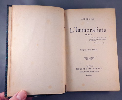 Andre gide immoraliste - gide, /