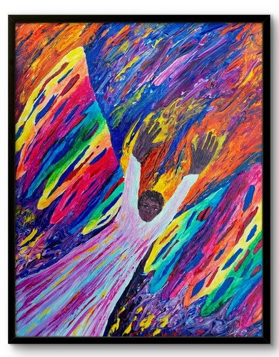 Quadro acrilico firmato angelo - acrilico,