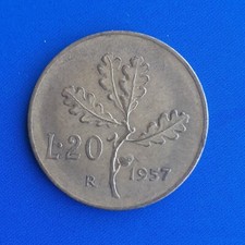 Moneta Rara  20 Lire del 1957