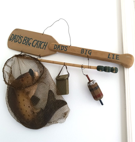 Insegna legno pesca parete - legno,