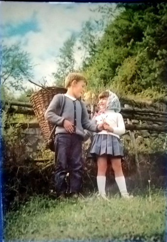 Cartolina vintage ragazzo con - cartolina,