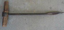 antico trapano manuale manico in legno artigianale originale 40 cm da collezione