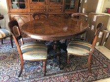 TAVOLO SOGGIORNO IN RADICA STILE INGLESE PIU' 6 SEDIE RIVESTITE