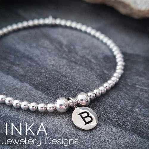 Bracciale initial argento - b,