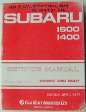 Subaru 1600 1400 Manuale di servizio motore e carrozzeria (officina) 1977