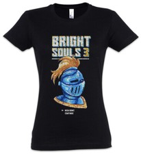 Bright Souls 3 Women T-Shirt Pixel 8 Bit Geek Nerd Gaming Gamer Fun Retro Knight