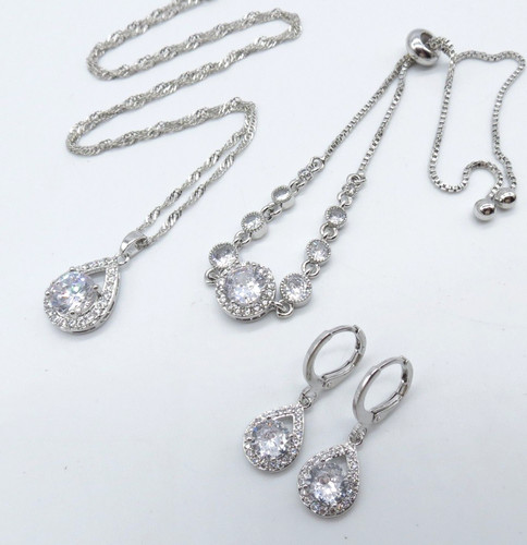 Crystal necklace bracelet - crystal,
