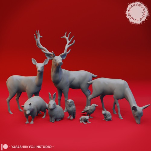 Foresta animali set miniatura - foresta,