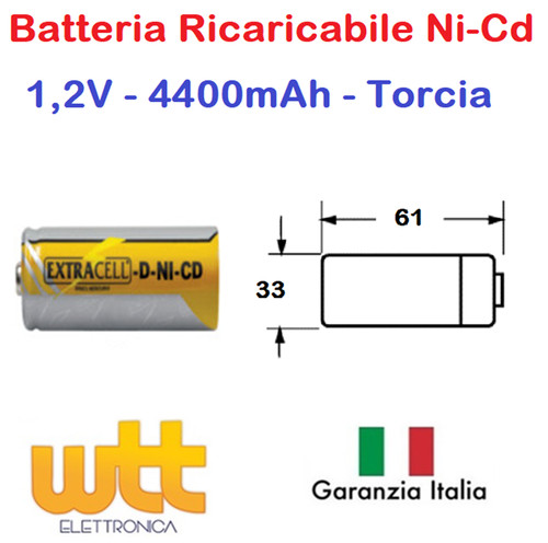 Batteria ricaricabile cd - ricaricabile, ni-cd