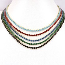 Collana da Tennis Donna Uomo con Zirconi varia colore Girocollo oro elegante