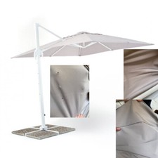 Ombrellone Grigio 3x4 Decentrato con Manovella - COPERTURA CON DIFETTI