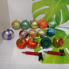 Lotto 16 Vecchie Palline Di Natale D' Epoca