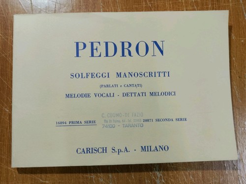 Spartito pedron solfeggi - spartito,,