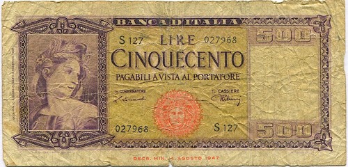 Italie billet 500 - billet, lire