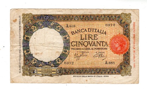 Italie italy italia billet - italy, 50