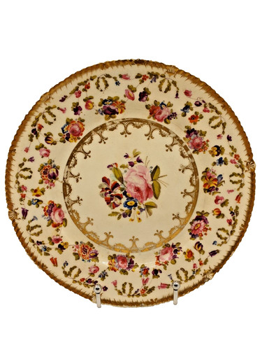 Antique hand painted floral - hand-painted,
