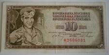 Banconota Yugoslavia da 10 dinari del 1966
