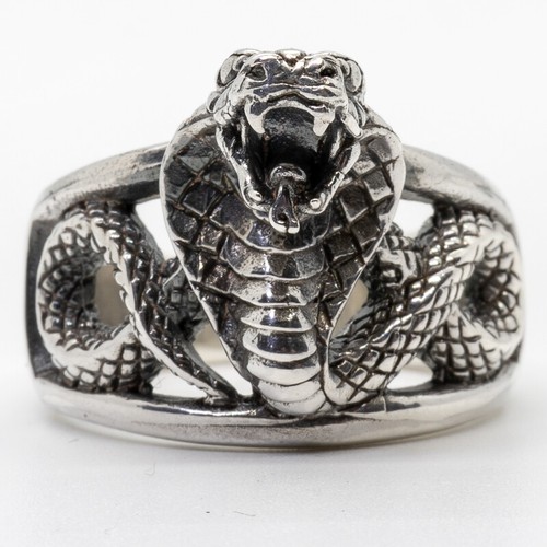 Anello serpente cobra - , argento