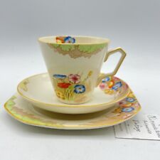 Antica tazza da tè the trio in porcellana Inglese stile Decò anni '30 con fiori 