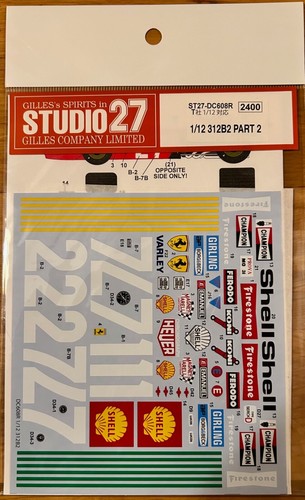 Ferrari 312 decals - b, 1/12