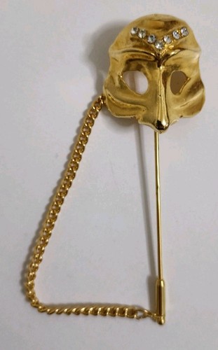 Spilla vintage maschera strass - maschera,
