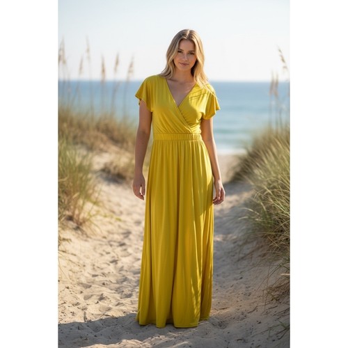 Maxi abito giallo donna - , l