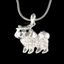 Collana Con Cristallo Swarovski Di Maltese Yorkshire Terrier Shih Tzu Maltipoo
