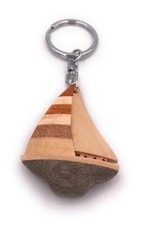 Fatto a Mano Legno Portachiavi Stivale Nave Barca Vela Moto D ´ Acqua Marittimo