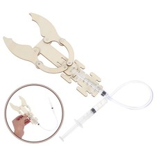  Set 3 Braccio Robotico Idraulico Kit Legno Fai da Te Ingegneria Meccanica Braccio Bionico