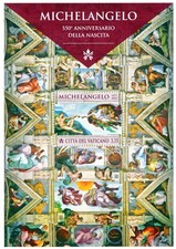 VATICANO 2025 MICHELANGELO 550° ANNIVERSARIO DELLA NASCITA FOGLIETTO NUOVO