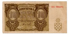 CROAZIA - BANCONOTA DA 10 KUNA DEL 1941