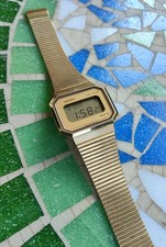 Vintage Lcd Digital Watch Seiko F051-5009 Gold Tone Nos