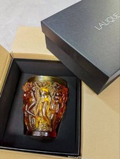 Lalique vase Bacchantes orange