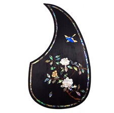 Battipenna chitarra legno massello intarsiato fiore abalone per chitarra acustica Martin D45