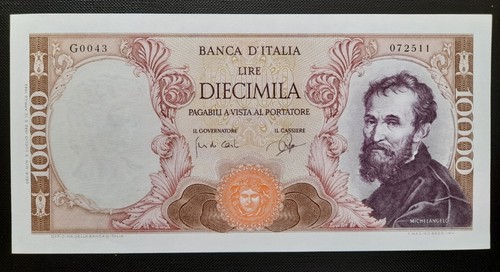 000 lire michelangelo decr - 10.000,