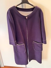 Spolverino blu da donna, taglia unica, colore blu, con bottone e tasche