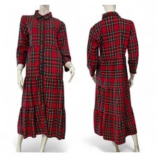 Vestito abito rosso fantasia quadri tartan scozzese Tg U